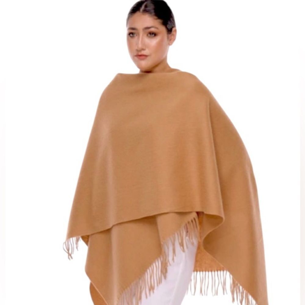 HIMALAYA CASHMERE TAN SCARF HAND MADE IN NEPAL 44” X 65” 100% PURE PASHMINA NWOT